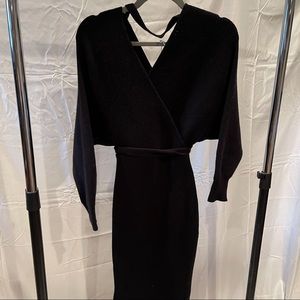 Petal & Pup ‘Bambina’ black tie waist sweater dress